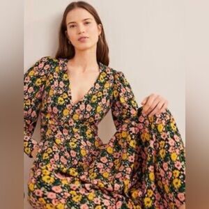 NWT Boden Blouson Sleeve Maxi Tea Dress sz 8